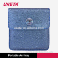 Portable Ashtray Customized Soft Ashtray Mobile Ashtray Mini Ashtray Pu Blue Color Ashtray